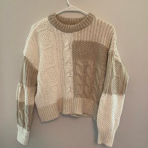 Aerie Patchwork Crew Sweater